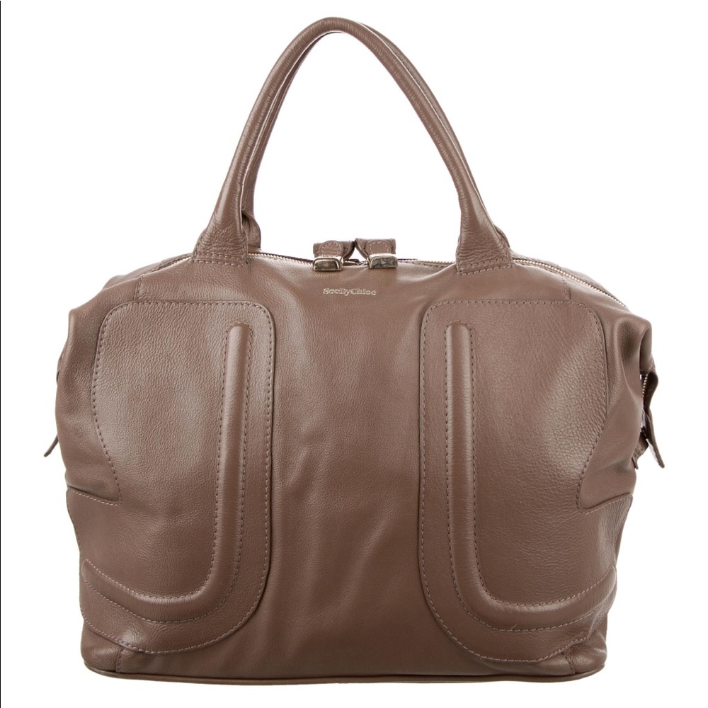 Chloe Taupe Leather Handbag